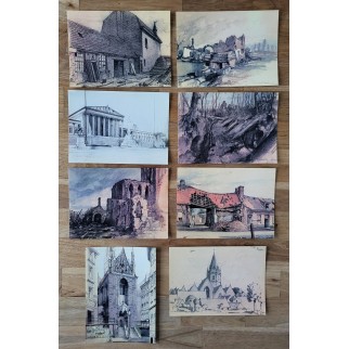 8 cartes postales A-H